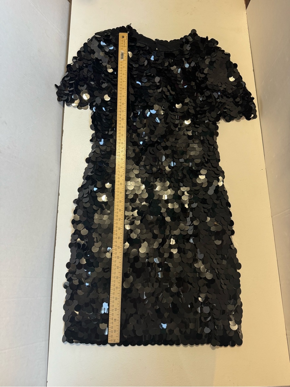 NADINE Boutique Black Big Sequined Vintage Dress large - Picture 3 of 7